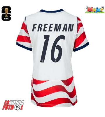 Estados Unidos Alex Freeman #16 Primera Equipación Mujer Mundial 2026 Manga Corta